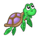 Little Sea Turtle Purple Wall Decal