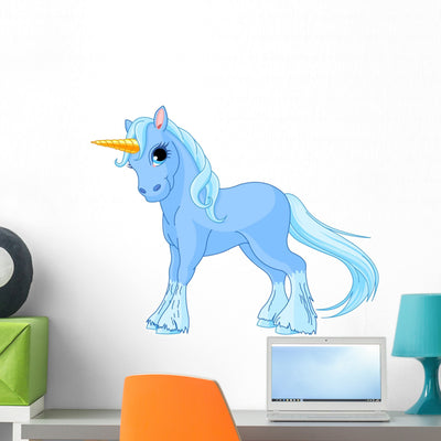 Standing Unicorn Wall Decal shown on a wall