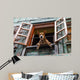 Dog Looking out Window Wall Decal