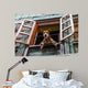 Dog Looking out Window Wall Decal