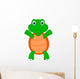 Happy Green Turtle Cartoon Wall Decal