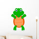 Happy Green Turtle Cartoon Wall Decal