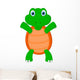 Happy Green Turtle Cartoon Wall Decal