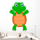 Happy Green Turtle Cartoon Wall Decal