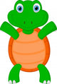 Happy Green Turtle Cartoon Wall Decal