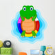 Green Turtle Cartoon Relaxing Wall Decal