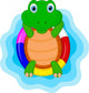 Green Turtle Cartoon Relaxing Wall Decal