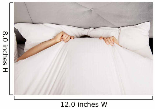 Man Hiding Bed under Wall Decal