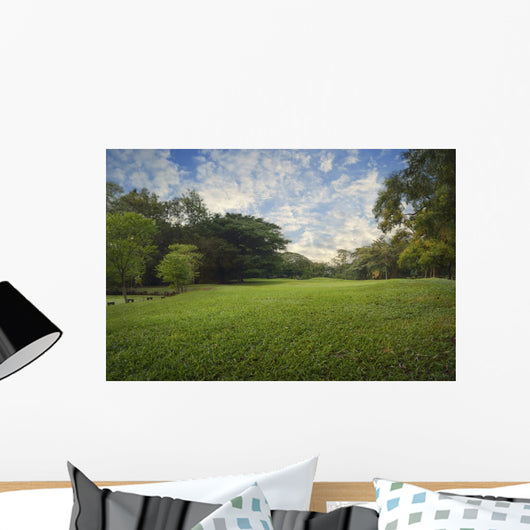 Green Grass Field City Wall Decal