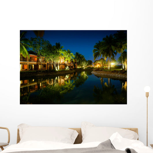 Cottages and Palm Trees Wall Decal