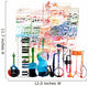 Colorful Music Instruments Design Wall Decal