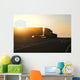 Truck Goes Highway Sunset Wall Decal