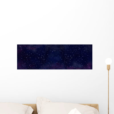Starry Sky Wall Decal Panoramic Wall Decal shown on a wall