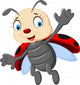 Cute Ladybug Cartoon Wall Decal