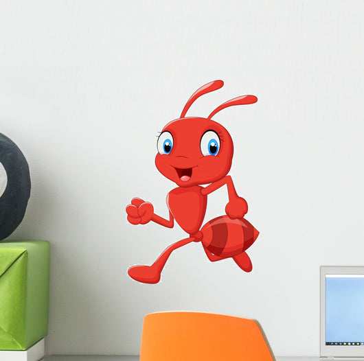 Cartoon Ant Running Wall Decal