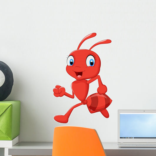 Cartoon Ant Running Wall Decal