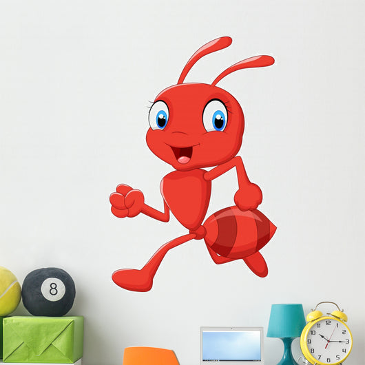 Cartoon Ant Running Wall Decal