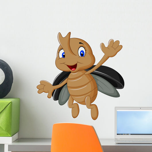 Cartoon Stag Beetle Wall Decal