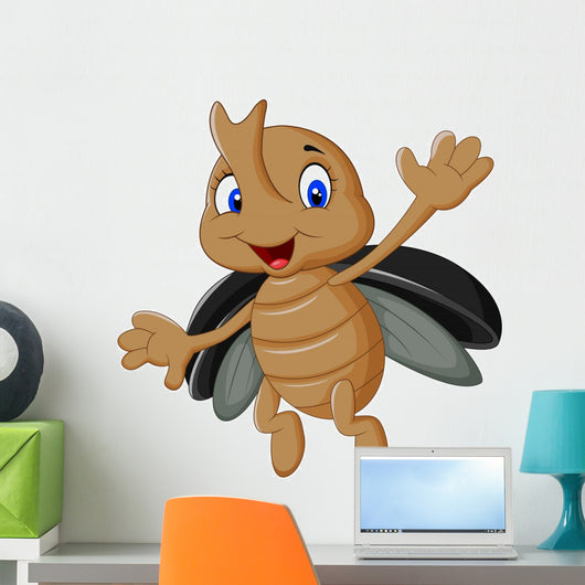 Cartoon Stag Beetle Wall Decal