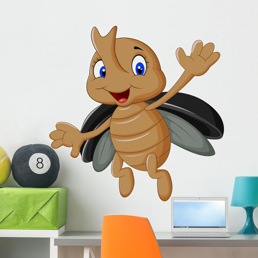 Cartoon Stag Beetle Wall Decal