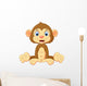 Cartoon Cute Monkey Sitting Wall Decal Design 2