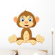 Cartoon Cute Monkey Sitting Wall Decal Design 2