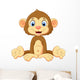 Cartoon Cute Monkey Sitting Wall Decal Design 2