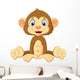 Cartoon Cute Monkey Sitting Wall Decal Design 2