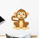 Cartoon Cute Monkey Sitting Wall Decal Design 1