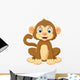 Cartoon Cute Monkey Sitting Wall Decal Design 1