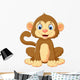 Cartoon Cute Monkey Sitting Wall Decal Design 1