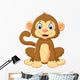 Cartoon Cute Monkey Sitting Wall Decal Design 1