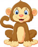 Cartoon Cute Monkey Sitting Wall Decal Design 1