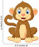 Cartoon Cute Monkey Sitting Wall Decal Design 1