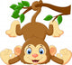 Cartoon Funny Monkey Tree Wall Decal