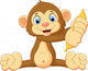 Cartoon Monkey Holding Banana Wall Decal