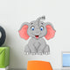 Cute Elephant Cartoon Sitting Wall Decal