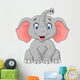 Cute Elephant Cartoon Sitting Wall Decal