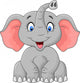 Cute Elephant Cartoon Sitting Wall Decal
