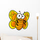 Yellow Spotted Butterfly Cartoon Wall Decal