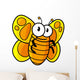 Yellow Spotted Butterfly Cartoon Wall Decal
