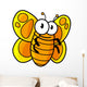 Yellow Spotted Butterfly Cartoon Wall Decal