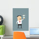 Businessman with Sandglass Worrying Wall Decal