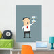 Businessman with Sandglass Worrying Wall Decal