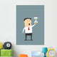 Businessman with Sandglass Worrying Wall Decal