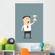 Businessman with Sandglass Worrying Wall Decal