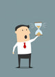 Businessman with Sandglass Worrying Wall Decal