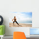 Sportswoman Doing Exercises Beach Wall Decal
