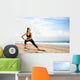 Sportswoman Doing Exercises Beach Wall Decal
