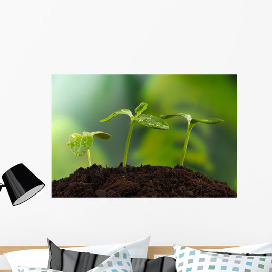 Young Plants Earth Concept Wall Decal